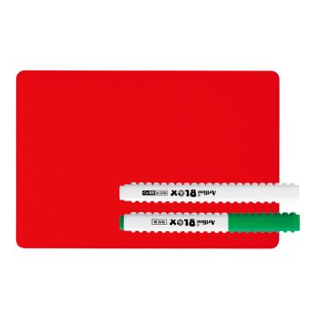 日本旗牌(Shachihata)BLOX学生益智可拼接单词记号暗記笔套装 4.0mm 绿色笔+红色垫板 KTX-330/S-G