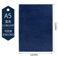 得力22225笔记本商务办公学生记事本办公PU皮面日记本皮面本96页22225(A5)蓝色送笔2支