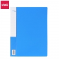 得力（deli）5308文件夹A4长押夹加插袋文件夹资料夹收纳夹办公用品蓝色