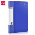 得力(deli)A4金属长押夹+板夹文件夹大容量试卷资料夹诗朗诵签约夹板文件收纳办公用品5366蓝色1只