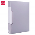 得力(deli)A4/80页大容量磨砂资料册 活页插袋文件夹 文件收纳册办公用品5119浅灰