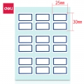 得力(deli)108枚25×30mm蓝框不干胶标签贴纸自粘性标贴纸姓名贴9枚/张7192B