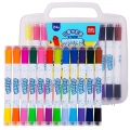 得力(deli)24色可水洗双头双印章双头学生水彩笔儿童绘画笔画画笔套装70665
