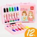 得力(deli)水彩笔粗头可水洗可手提盒装绘画笔幼儿园彩色涂色图画笔安全12色7051/粉红色