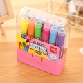 得力儿童可水洗水彩笔小学生24色36色幼儿园初学者用带印章彩笔专70652(12色粉色外壳)