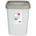 得力（deli）中号 浅灰压圈方形垃圾桶 家用清洁桶纸篓 办公用品