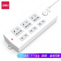 得力（deli）18210新国标安全插座 6位5米插排/插线板/接线板/排插/拖线板 总控开关 儿童保护门