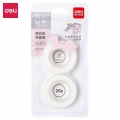 得力(deli)隐形胶带套装 透明胶布纠正学生专用便携手撕写字复制 12mm*20y*50um 2卷/卡 10卡装 30112