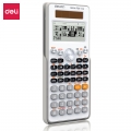 得力(deli)82CN中文版双电源大屏函数计算器计算机 运算中文显示 适用于小/初/高教学教程 白